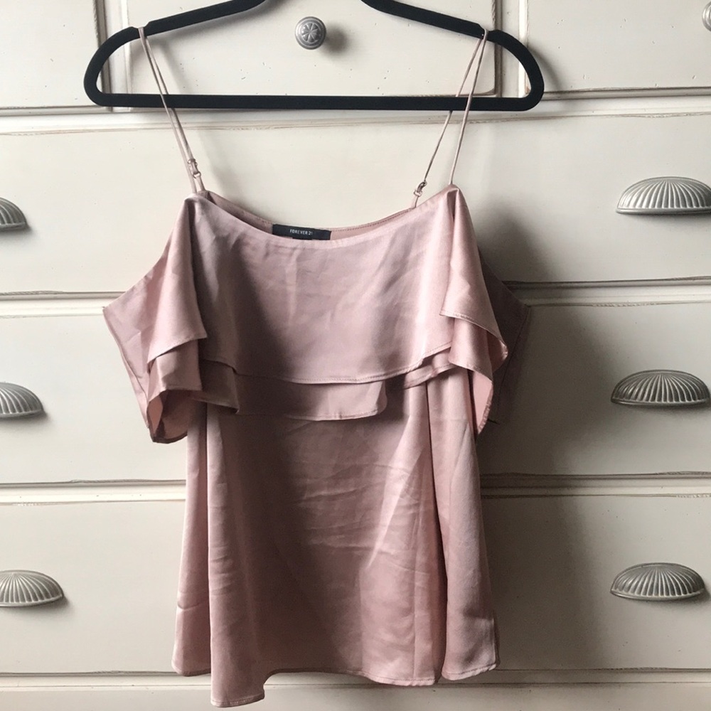 Forever 21 Champagne cold shoulder tank